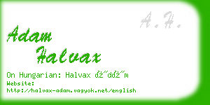 adam halvax business card